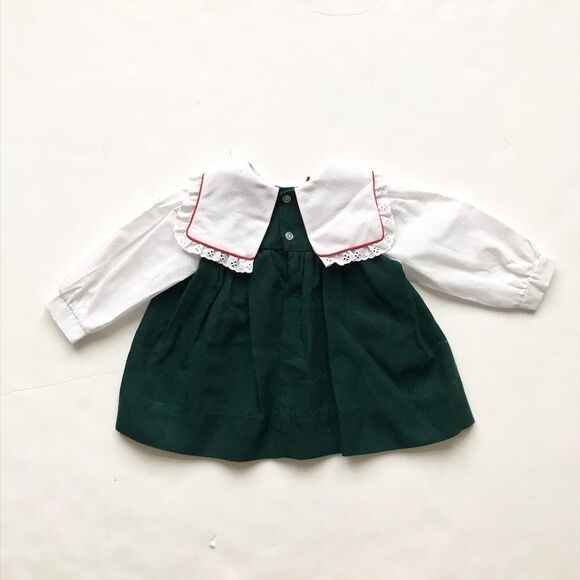 Vintage Mini togs green/dot mix bib dress 18m - Picture 5 of 5